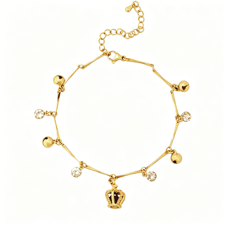 DESIGNICE Ankle Bracelets for Women Adjustable Gold Plated Crown Anklets Bell Summer Tassel Trendy Beach Foot Chain Jewelry Bell Anklets for Women