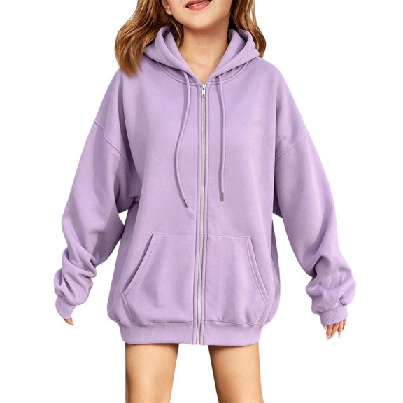 Grblisyd Girls Zip Up Hoodies Teen Full-Zip Sweatshirts Jacket Casual Fall Hoodie with Pocket