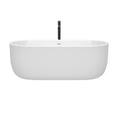 thumbnail image 3 of Juliette 67 Inch Freestanding Bathtub in White with Shiny White Trim and Floor Mounted Faucet in Matte Black, 3 of 7