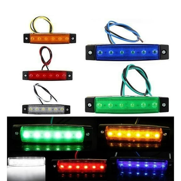 unbranded 2 Pcs Trailer Side Marker Indicator Tail Lights Taillights Tiny Lamp White