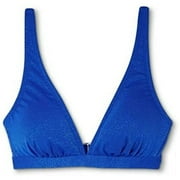 Xhilaration Women's Juniors' Metallic Bralette Bikini Top - (X-Small, Metallic Blue)