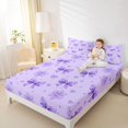 thumbnail image 2 of Manfei Coquette Bow Fitted Sheet Full,Purple Dreamy Bowtie Bed Set,3-Piece,1 Fitted Sheet and 2 Pillowcases, 2 of 6