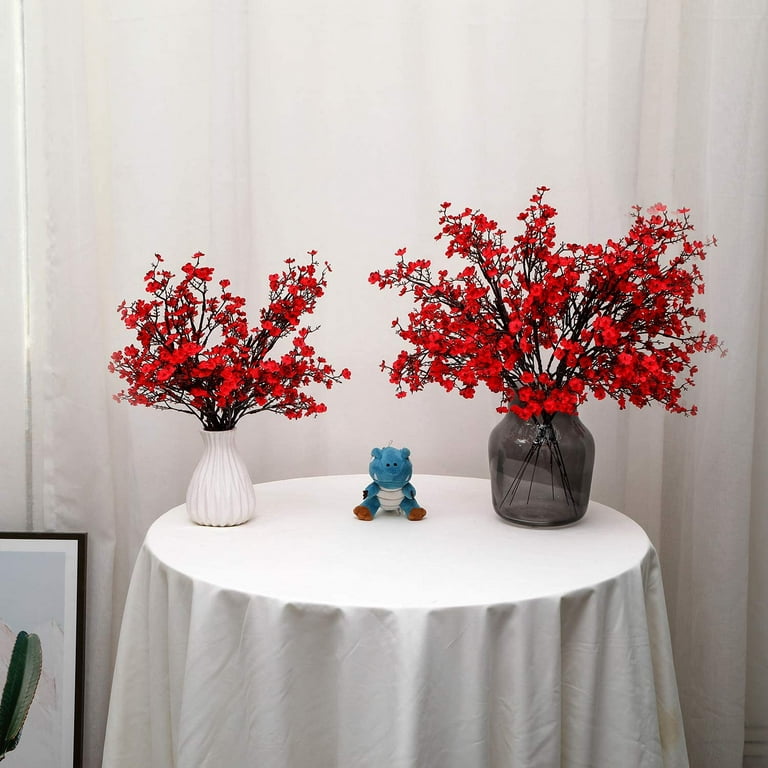10 Pcs Babys Breath Artificial Flowers Bulk Real Touch Flowers Fake Red
