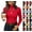16# Red, variant on Women's Long Sleeve Mock Turtleneck Tops Ribbed Shirts Fleece Soft Thermal Undershirts Tee Green S