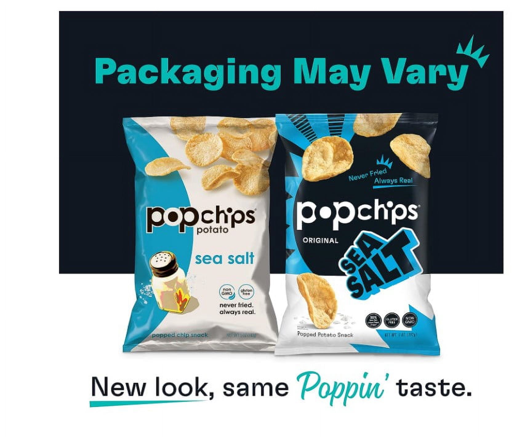 Popchips Potato Chips, Sea Salt, 5 Oz Bags - Pack Of 4