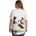 thumbnail image 5 of Calvin And Hobbes Women's Shirt V-Neck Breathable Short-Sleeve T-Shirt Casual Fashion Tee Soft & Trendy Blouse 5XL, 5 of 8