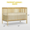 thumbnail image 3 of CASEMIOL 5-In-1 Convertible Crib, New Zealand Pinewood Baby Bed,Baby Crib With 3 Height Adjustment, Non-Toxic Finish, Easy to Assemble, Nature, 3 of 13