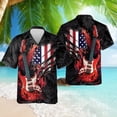 thumbnail image 2 of Camisa de hombre Harajuku con estampado de guitarra en 3D, ropa de calle de hip hop para hombre, camisa holgada de gran tamaño, blusas casuales de moda de manga corta, 2 of 4