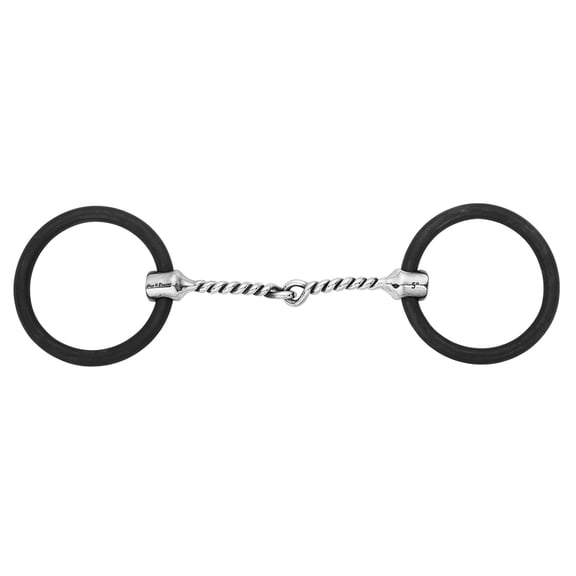 HILASON Weighted O Ring Twisted Wire Snaffle Bit Stainless Steel & Black Sweet Iron