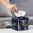 thumbnail image 6 of Tissue Hand Drawn Rockets Box Cover Holder, Square by Xecao - Leather Decorative Organizer for Tabletop, Bathroom, Car, Office, 6 of 8