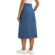 thumbnail image 3 of Falda midi de mezclilla para mujer Inspire Chic, de cintura alta, con botones, casual, con abertura, falda de jeans M azul, 3 of 6