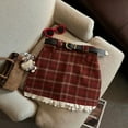 thumbnail image 3 of Women Fall Winter High Waist Skirts Y2K Fashion Cute A Line Skirt Christmas Party Gift, 3 of 7