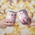 thumbnail image 2 of 12oz Stemless Wine Tumblers Halloween Pink Ghosts and Witchy Elements Vacuum Insulated Stainless Steel Travel Tumbler Cups Mug with Lid and Straw for Champaign,Cocktail,Beer with Cleaning Brush, 2 of 5