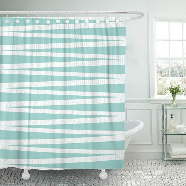 ABPHQTO Naranja Resumen Patrón de rayas verticales Línea simple Diseño gráfico Aspecto azul y blanco Pájaros Juego de cortinas de ducha de baño impermeables 165x180 cm