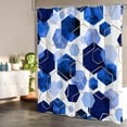 thumbnail image 2 of Modern Extra Long Shower Curtain for Bathroom, Royal Blue Geometric Art Decor Waterproof Bath Curtain, Fabric Shower Curtain Sets for Home Decor, 72" W x 84" L Inch, 2 of 6