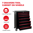 thumbnail image 4 of 7-Drawer Tool Chest Cabinet with Ball Bearing Drawer Slides,20"W Rolling Metal Tool Chest with 7 Drawers,Steel Tool Storage Box Organizer,Black, 4 of 8