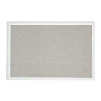 U Brands Farmhouse White Frame Linen Bulletin Board, 20x30