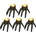 thumbnail image 2 of UALSRZL 5Pcs Skeleton Hand Flameless Candle for Halloween Decoration, Skull Hands Figurine with Fake LED Tea Lights, Battery Operated Candles for Table Home Holiday Decor, 2 of 9