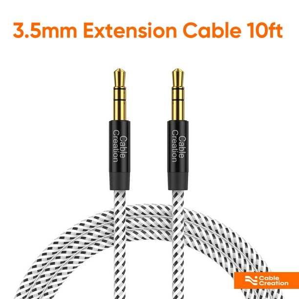 3.5mm Audio Cable 10ft Long, 3.5mm to 3.5mm Stereo Male to Male Cable, Braided 3.5mm Extension