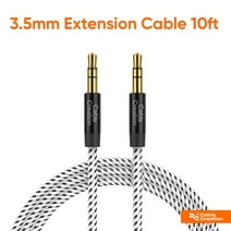 3.5mm Audio Cable 10ft Long, 3.5mm to 3.5mm Stereo Male to Male Cable, Braided 3.5mm Extension Headphone Aux Audio Cable for Headset/Speaker/Home Theater