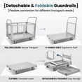 thumbnail image 6 of Wire Mesh Cage Cart, Silver 2200lbs, Heavy Duty Foldable Dolly, Rolling Storage Cart with Swivel Wheels for Warehouse, Retail, 6 of 10