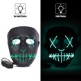 thumbnail image 4 of 2Pack Halloween Mask LED Light up Mask for Festival Cosplay Halloween Costume Masquerade Parties,Carnival,Gifts,Black with Green Wire, 4 of 6