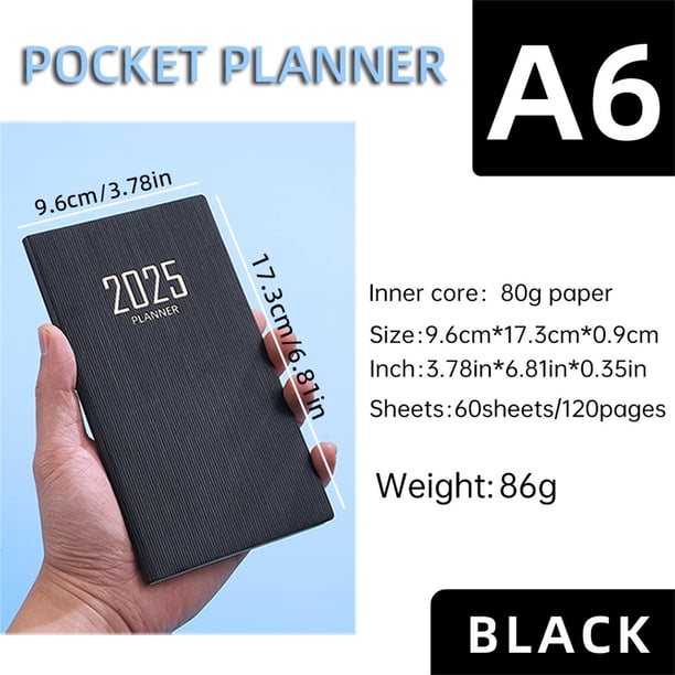 Cuaderno Del Planificador Diario, Organizador A6 Mini 120 Páginas para el Horario Diario de la Escuela Oficina Trabajo Diario de Viajes Memo Y Grabación de la Vida, Regalo Ideal