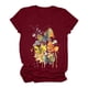 thumbnail image 5 of Gibobby Blusas Holgada Camiseta informal para mujer, camiseta estampada a la , camiseta de manga corta con temperamento suelto, camiseta con cuello redondo（Vino， M), 5 of 5