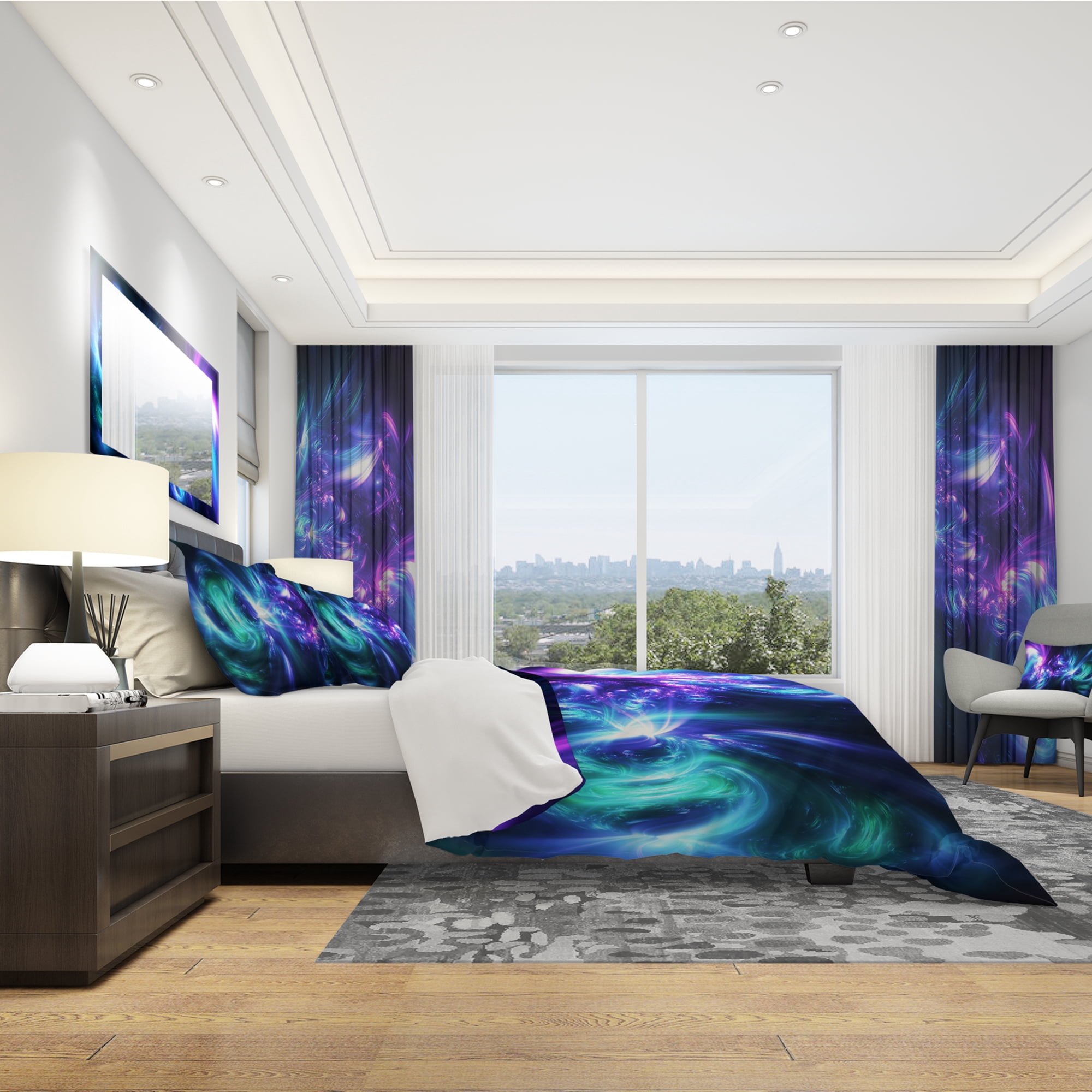 Designart 'Bursts of Light' Modern & Contemporary Duvet Cover Set