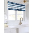 thumbnail image 3 of Valances for Windows Blue Strip Rod Pocket Cafe Window Treatments Valance Curtains for Kitchen Bathroom Laundry Basement Windows 54"x18", 3 of 9
