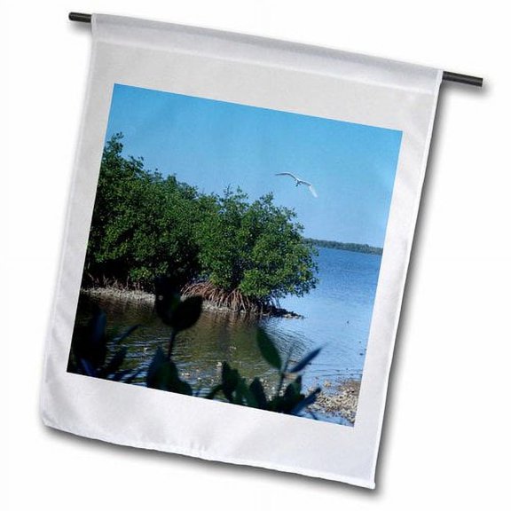 3dRose, Heron Over Mangroves, 12 x 18 inch Garden Flag