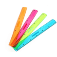 thumbnail image 1 of Paquete de 20 reglas de plástico Regla flexible de 12 pulgadas, con pulgadas y sistema métrico, adecuada para aulas escolares, hogares u oficinas (cuatro colores al azar) Namotu YZY666, 1 of 7