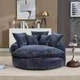 thumbnail image 4 of oversized round chair, fluffy modern sofa bed for living room, relaxation room and projection room, wide armchair chaise longue armchair with pillows, 4 of 7