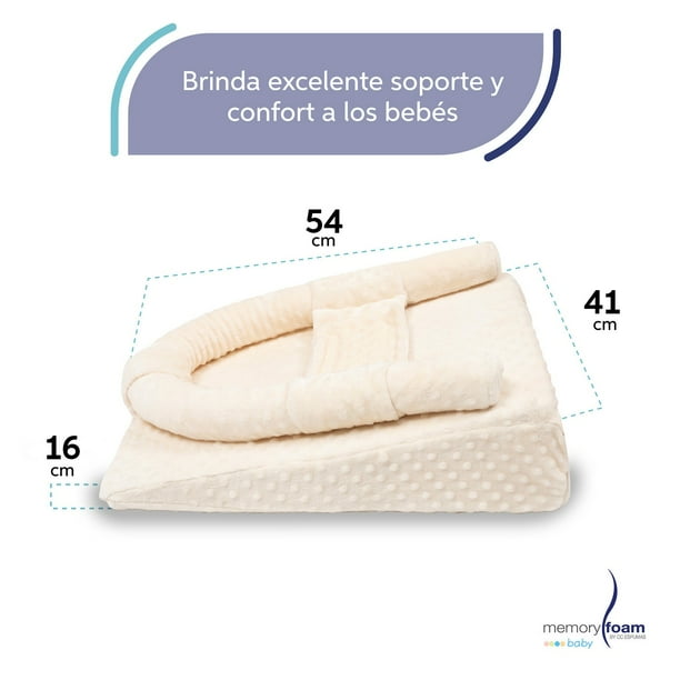 Cojin con Soporte y Seguro para Bebe Funda Lavable Hueso Memory Foam Cojin Antirreflujo Bebe Walmart en linea