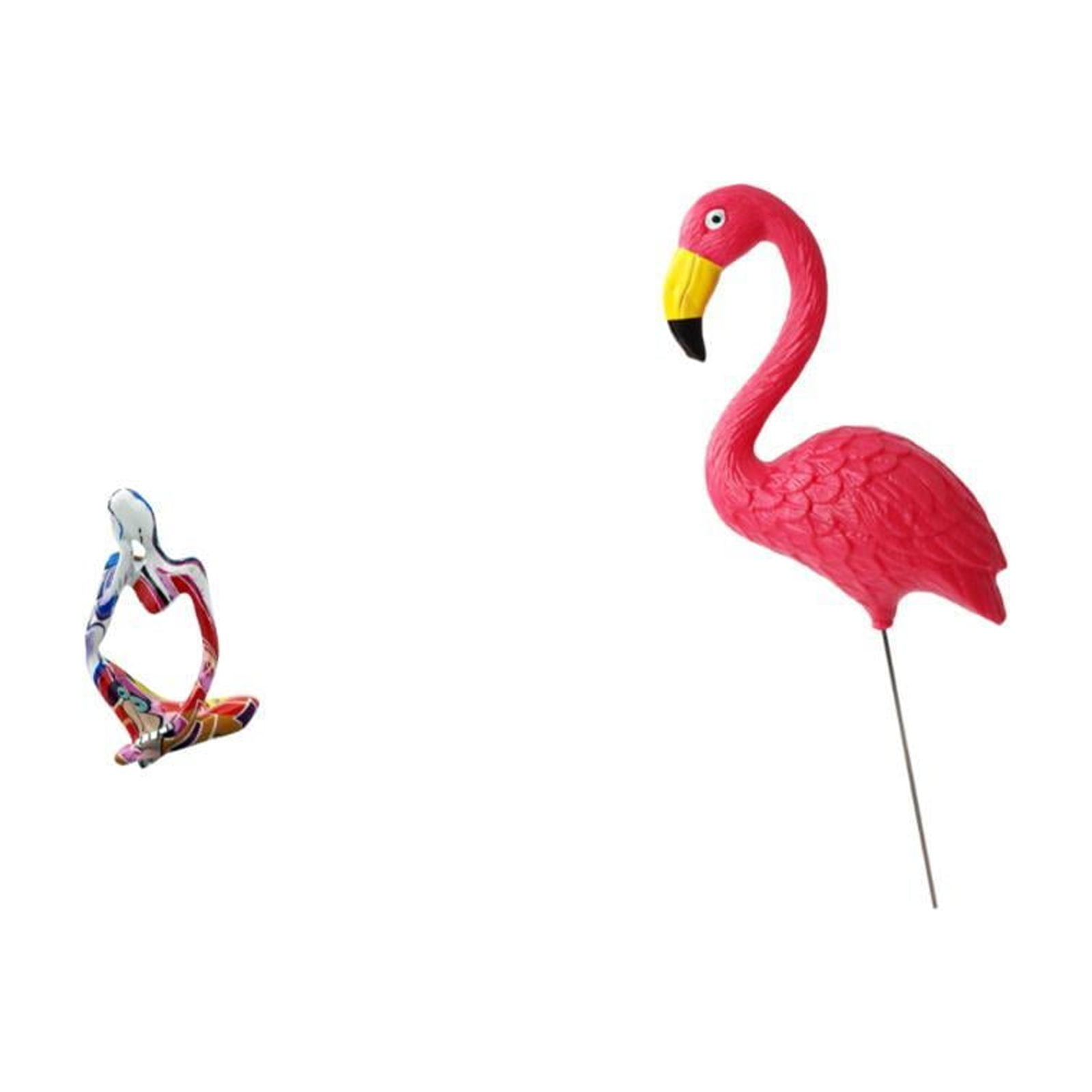 Resin Statue Flamingo Figurine Garden Stake Abstract Polyresin Art for Home Office Yard Decor