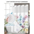 thumbnail image 6 of No Hook Shower Curtain with Snap-in Liner, Colorful Spring Floral Waterproof Fabric Bathroom Curtains, Farmhouse Flowers Modern Art Bath Curtains & Mesh Top Window Narrow 36"x78", 6 of 9