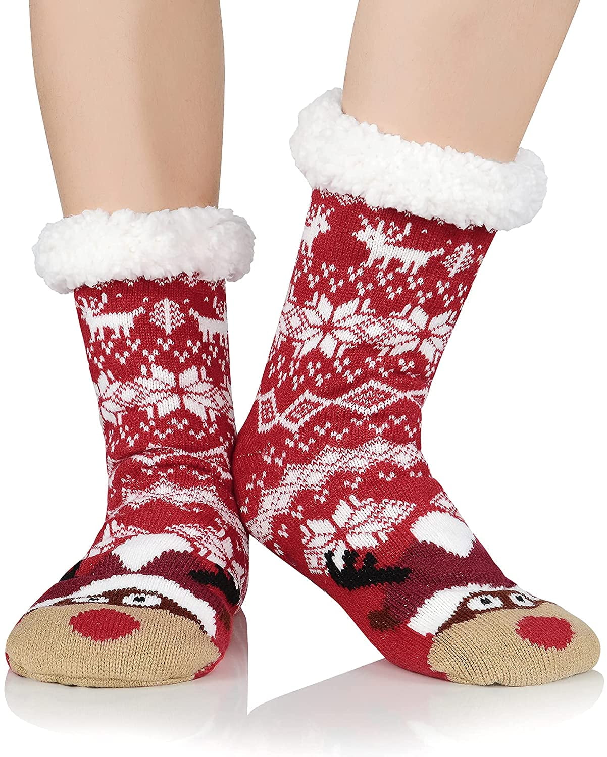 Zando Womens Warm Fuzzy Slipper Socks Fluffy Sherpa Fleece Socks Cozy ...