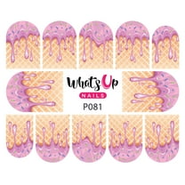 Whats Up Nails P081 Yum Yum Ice Cream Water Decal Sliders for Nail Art Design