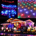 thumbnail image 4 of Net Mesh String Lights Waterproof, 192 Light Bulbs, 8 Lighting Modes, for Indoor Outdoor, Curtain, Christmas Tree, Bush, Party, Wedding, Fairy, Wall Decorative (9.8 ft x 6.6 ft, Multicolors), 4 of 4