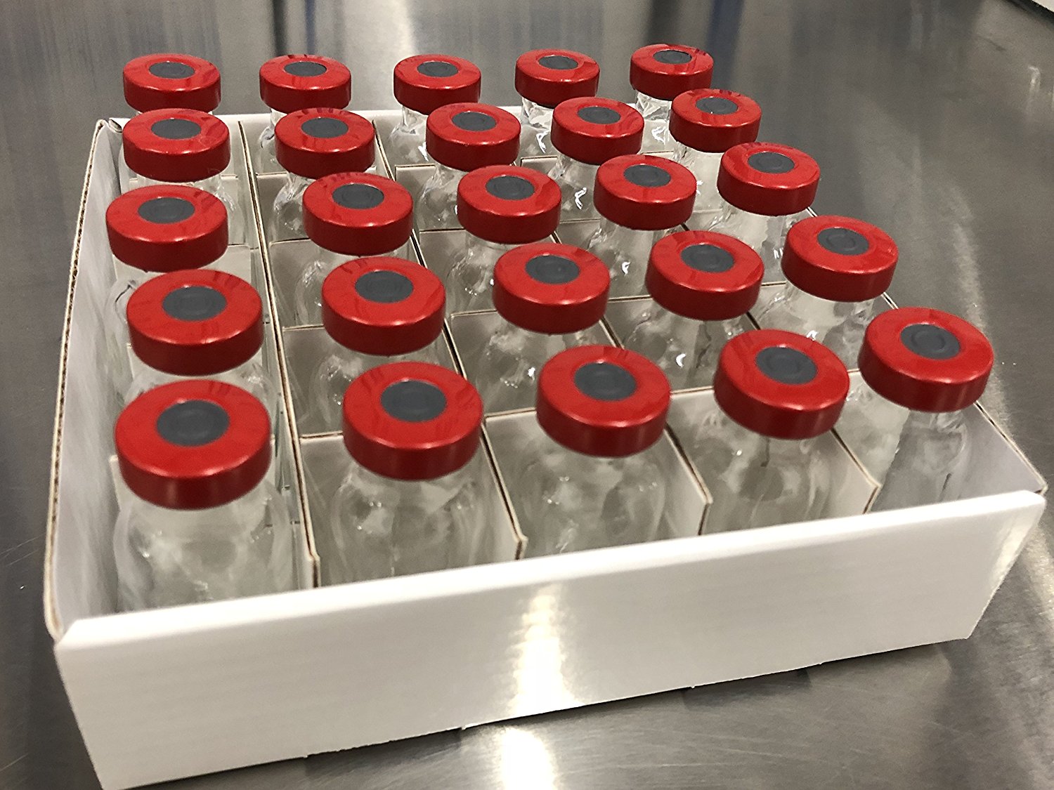 10ml Sterility Tested Injection Vials 25pk Red