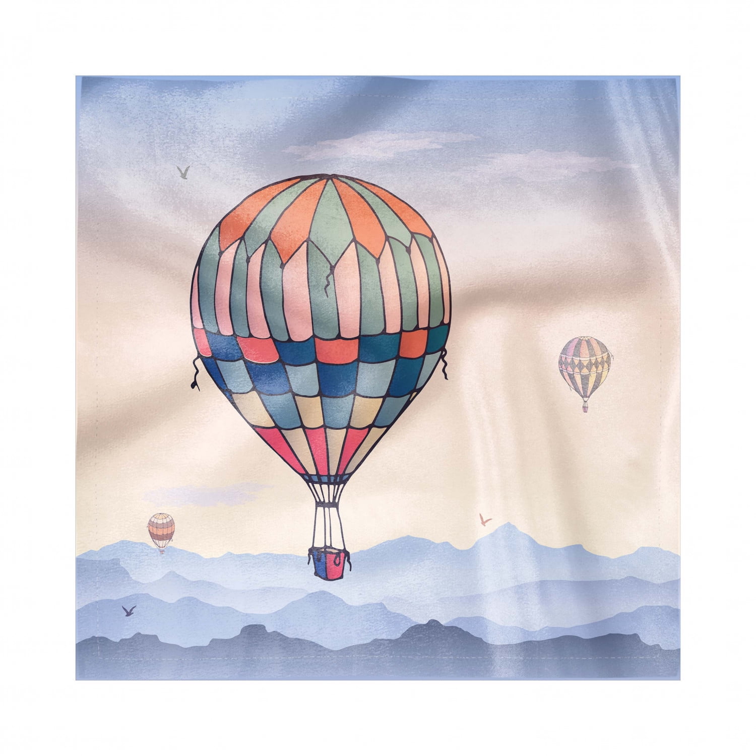 Hot Air Balloon Decorative Napkins Set of 4, Travel Adventure Gradient ...