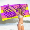 thumbnail image 5 of LACKUST Purple Pineapple Beach Towel - Quick-Dry Sandproof 140x70cm Microfiber for Travel & Camping, 5 of 6