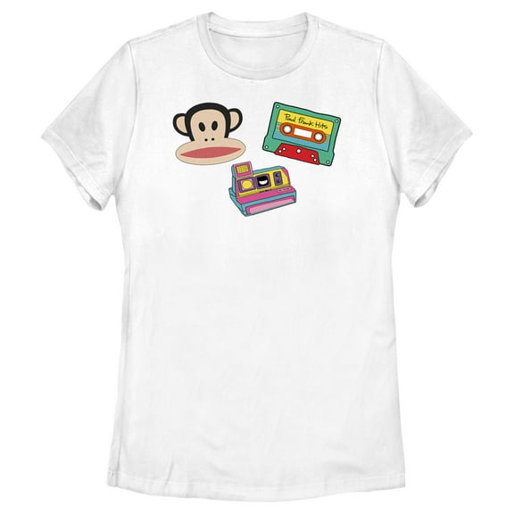 Women's Paul Frank Retro Icons  Graphic Tee White Large