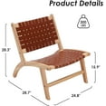 thumbnail image 3 of MAYEERTY Bohemian Accent Chair Mid-Century Modern Side Chair with Cognac Brown Natural Beech Wood Frame & Handwoven Jute-Paper Rope Seat Construction, Brown, 3 of 3