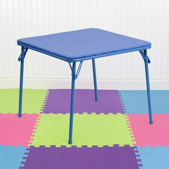 QRKD 24 "Blue Folding Table Daycare Classroom, Foldable Dining, Reading, Arts Crafts Table