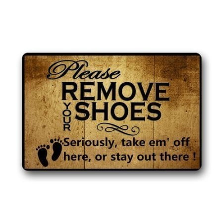 Winhome Funny Words Please Remove Your Shoes Doormat Floor Mats Rugs Outdoors Indoor Doormat Size 30x18 Inches