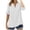 White, variant on MEICHEN Keyhole Neck Button Down Shirts for Women Fashion Solid Color Casual Loose Rolled Sleeve Tops Women's Blouses