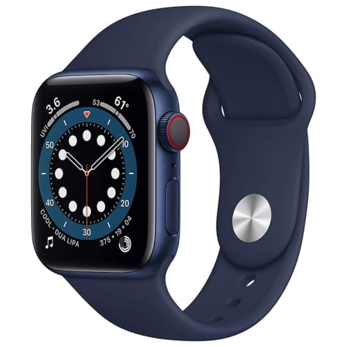 Pre-Owned Apple Watch Series 6 44mm GPS   Cellular Unlocked - Blue Aluminum Case - Navy Sport Band (2020) - Fair