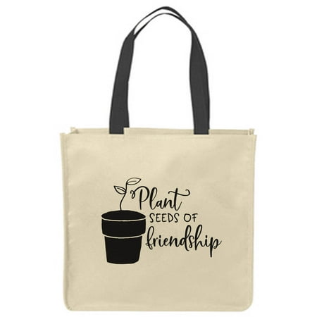 

Canvas Tote Bags Plant seeds of friendship pot sprout gardening plants hobby love Reusable Shopping Funny Gift Bags