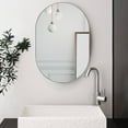thumbnail image 2 of TEHOME Brushed Nickel Pill Shaped Stainless Steel Metal Frame Oval Bathroom Mirror 20x30", 2 of 6